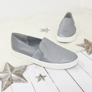 Vince Blair Metallic Silver Platform Sneakers slipon gunmetal size 8